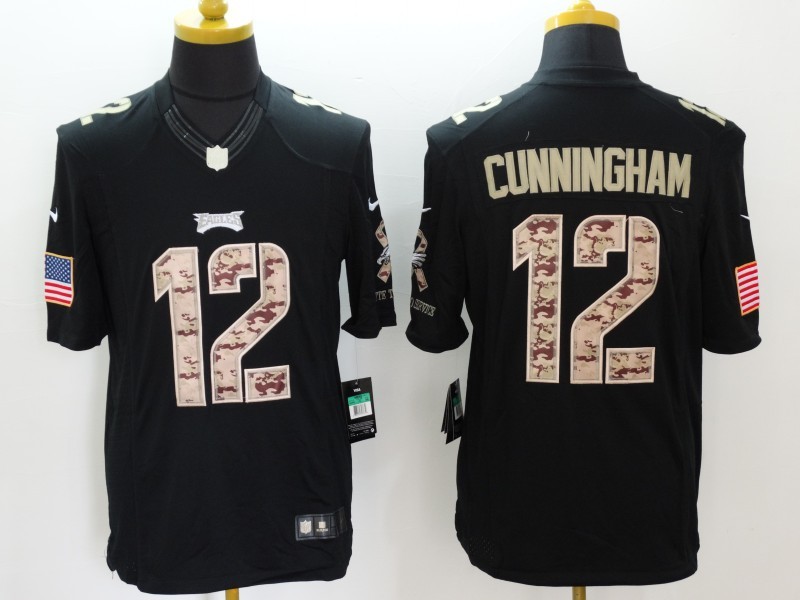 Men's Philadelphia Eagles Randall Cunningham #12 Black Jersey